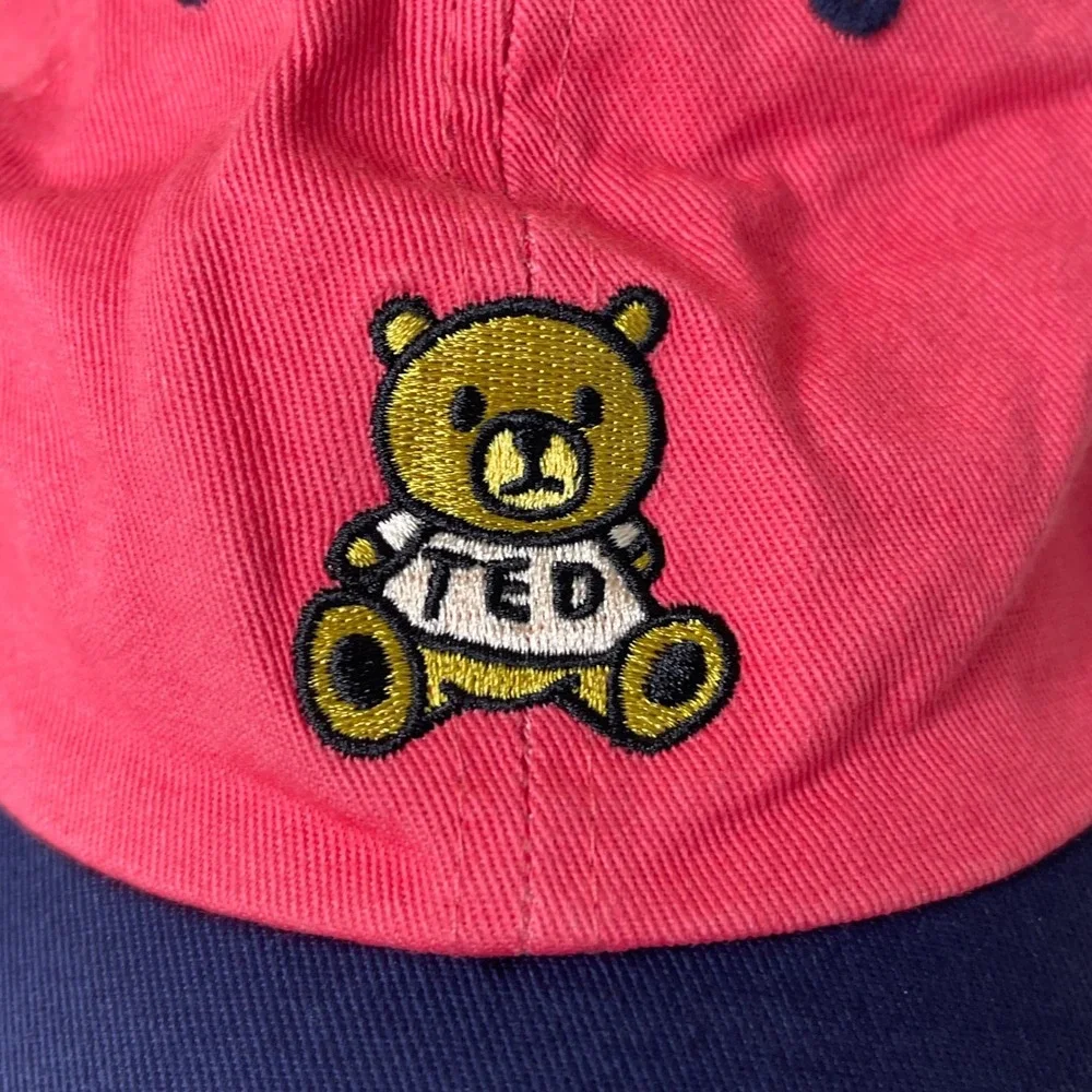 Teddy Fresh Hat Pink Blue Colorblock Baseball‎ Cap Embroidered Bear Adjustable